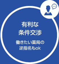有利な条件交渉（働きたい薬局の逆指名もOK）